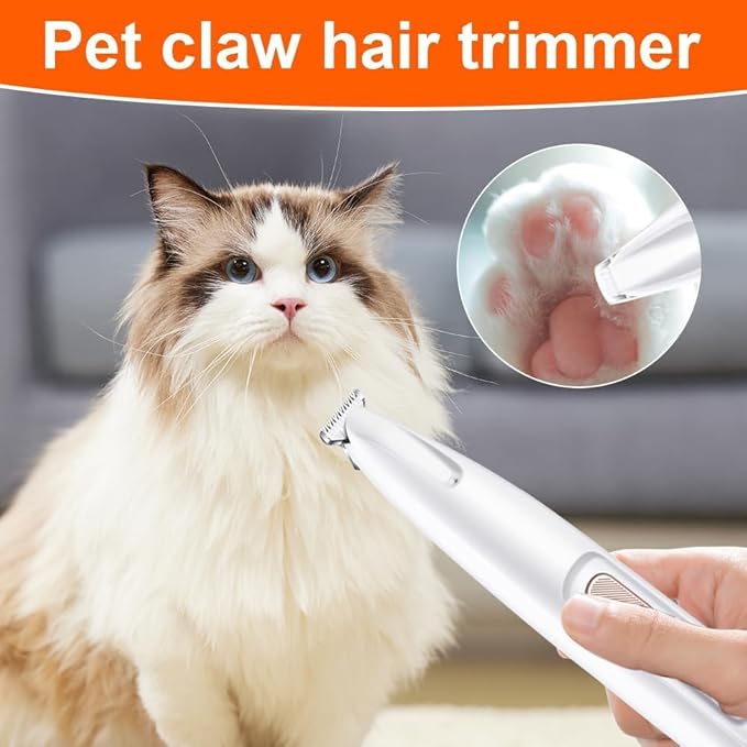 Furry Basics Pet Hair Trimmer,Dog Paw Trimmer with LED Light, Electic Paw Trimmer