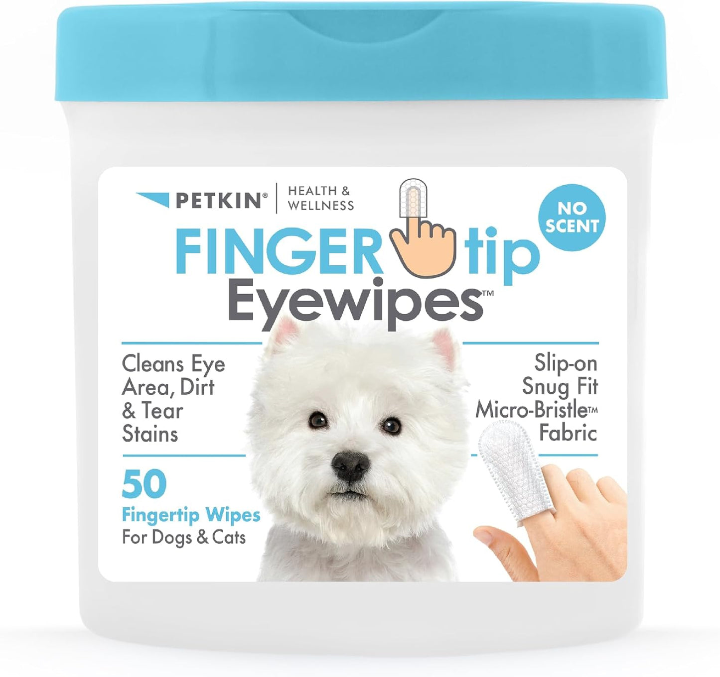 Petkin Fingertip Eye Wipes for Dog and Cat