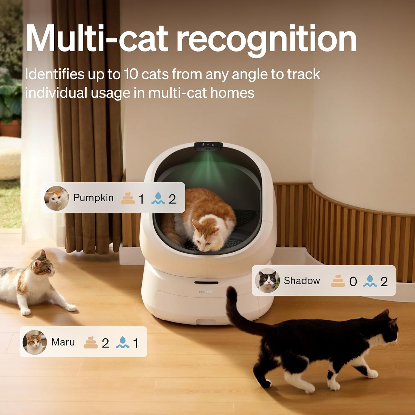 PETLIBRO Automatic Cat Litter Box Bundle with Accessories Kit, Open Top Self Cleaning Cat Litter Box with AI-Camera