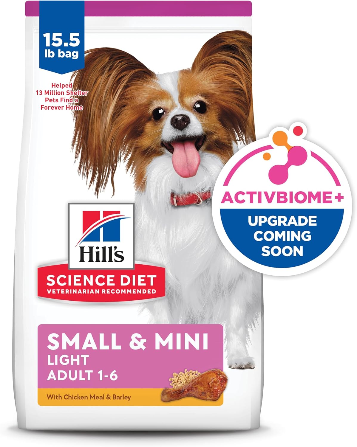 Hill's Science Diet Light , Adult 1-6, Small & Mini Breeds Weight Management Support, Dry Dog Food, Chicken & Barley, 15.5 lb Bag