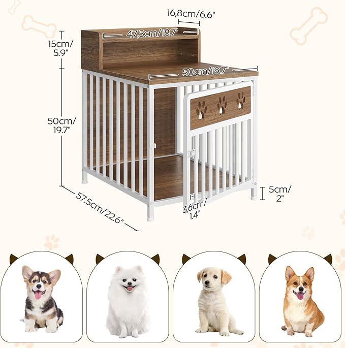 Dog Crate Furniture for Small Dogs, Wooden Dog Kennel