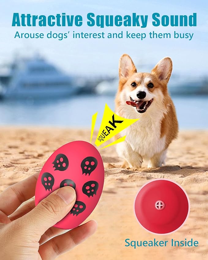 Dog Toys, Squeaky Latex Rubber Bouncy Balls, Squeaky Egg Dog Toys Balls(6 Pack, Small)