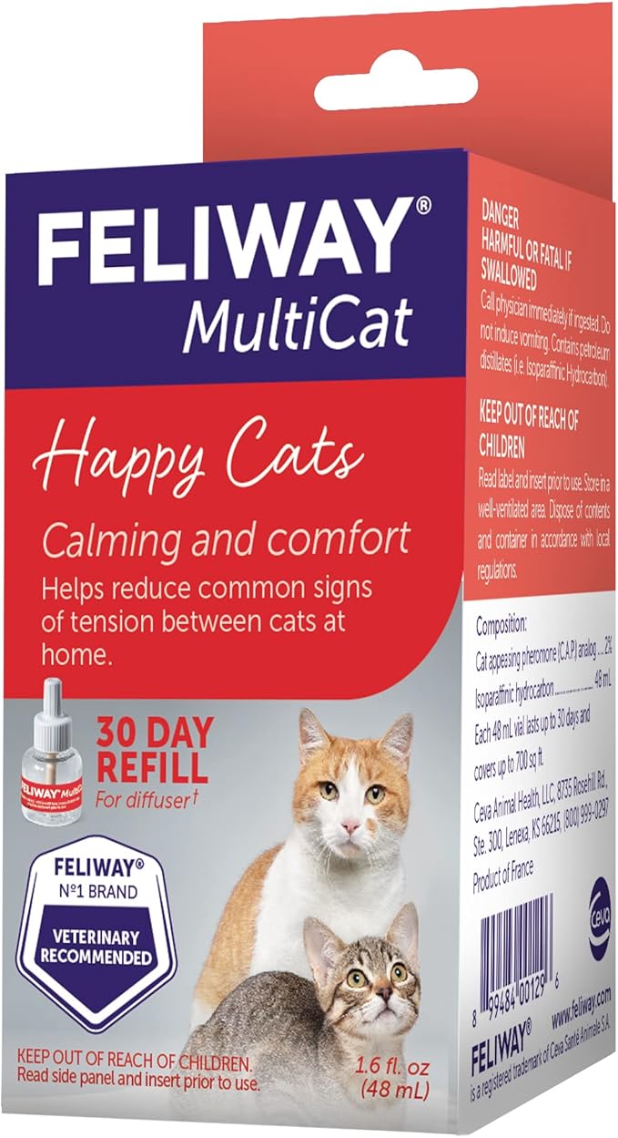 FELIWAY® MultiCat 30 Day Cat Calming Refill for Pheromone Diffuser, 48ml - 1x 30 Day