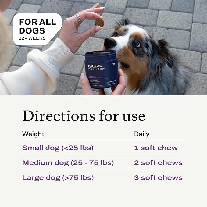 PetLab Co. Paw & Probiotic Bundle: Dog Paw Balm to Support Dry, Cracked Paws 2.4 Ounces & Dog Probiotics for Gut Health, Seasonal Allergies, Skin & Ear Yeast 30 Count