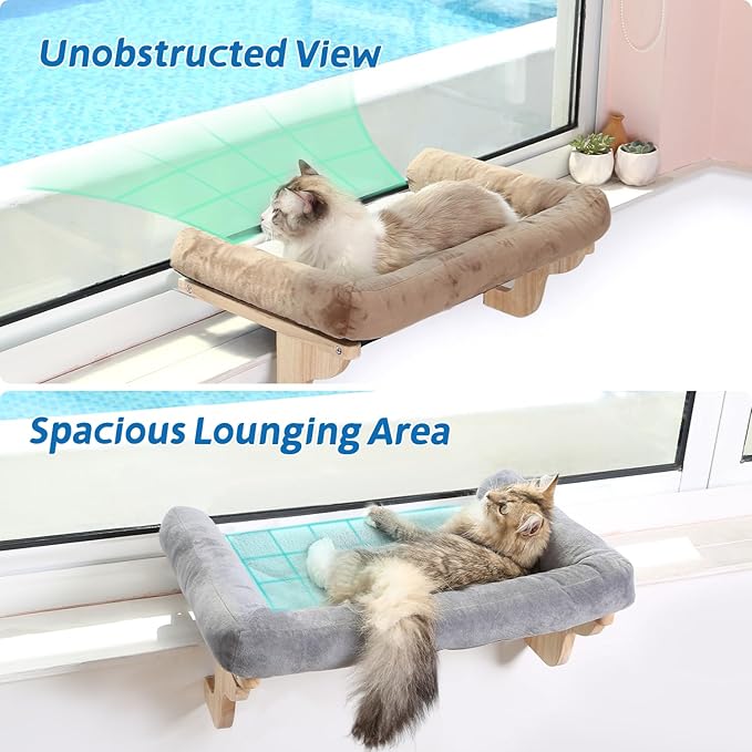Zakkart Cat Perch for Window Sill with Bolster - Orthopedic Hammock Design