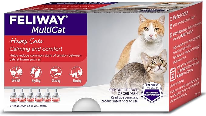 FELIWAY® MultiCat 6 x 30 Day Cat Calming Refills for Pheromone Diffuser, 6 x 48ml Value Pack