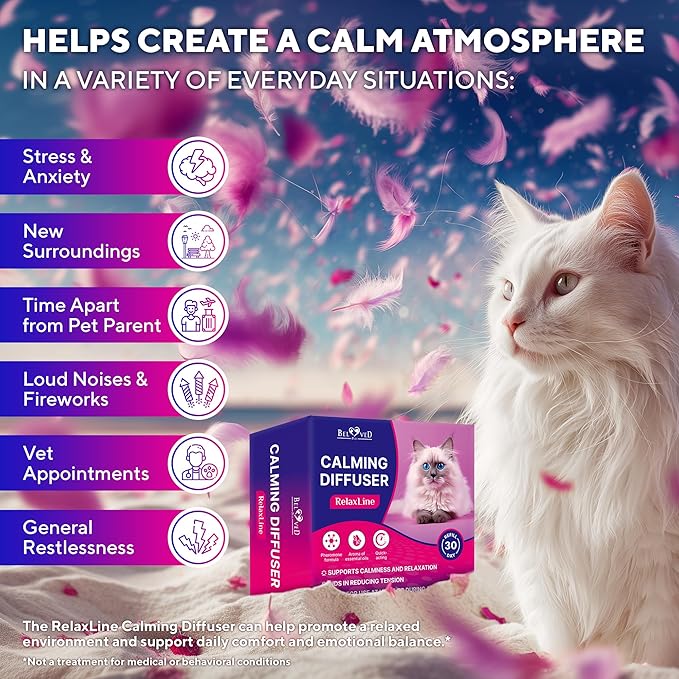 Beloved Pets Cat Calming Diffuser & Pet Anti Anxiety Products - (2 Diffusers + 2 Refills)