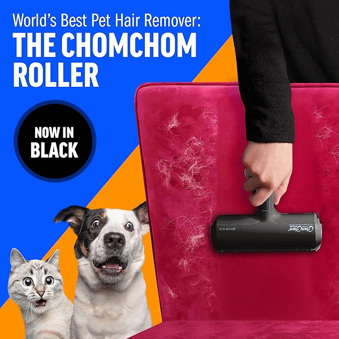 ChomChom Roller Pet Hair Remover Portable, Eco-Friendly (Black)