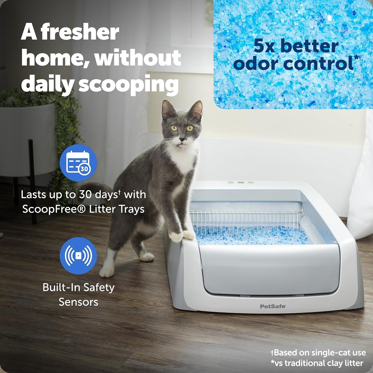 PetSafe ScoopFree Crystal Pro Legacy Self-Cleaning Automatic Litter Box - Uncovered Motion-Sensing Cat Box