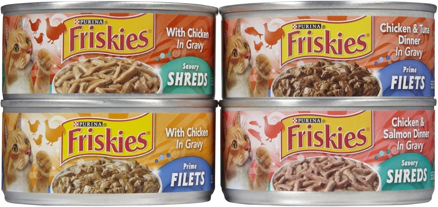 Friskies Wet Cat Food, Chicken Lovers Variety Pack, (32) 5.5 Oz Cans