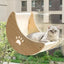 Cat Window Perch Hammock, Wooden Moon Cat Shelves with Strong Suction Cups