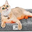 Mora Pets Self Warming Cat Bed Self Heating Pet Pad with Bolster and Foam Washable Removable Cover Non Slip Thermal Sherpa Fabric Pet Mat Grey 20 Inch