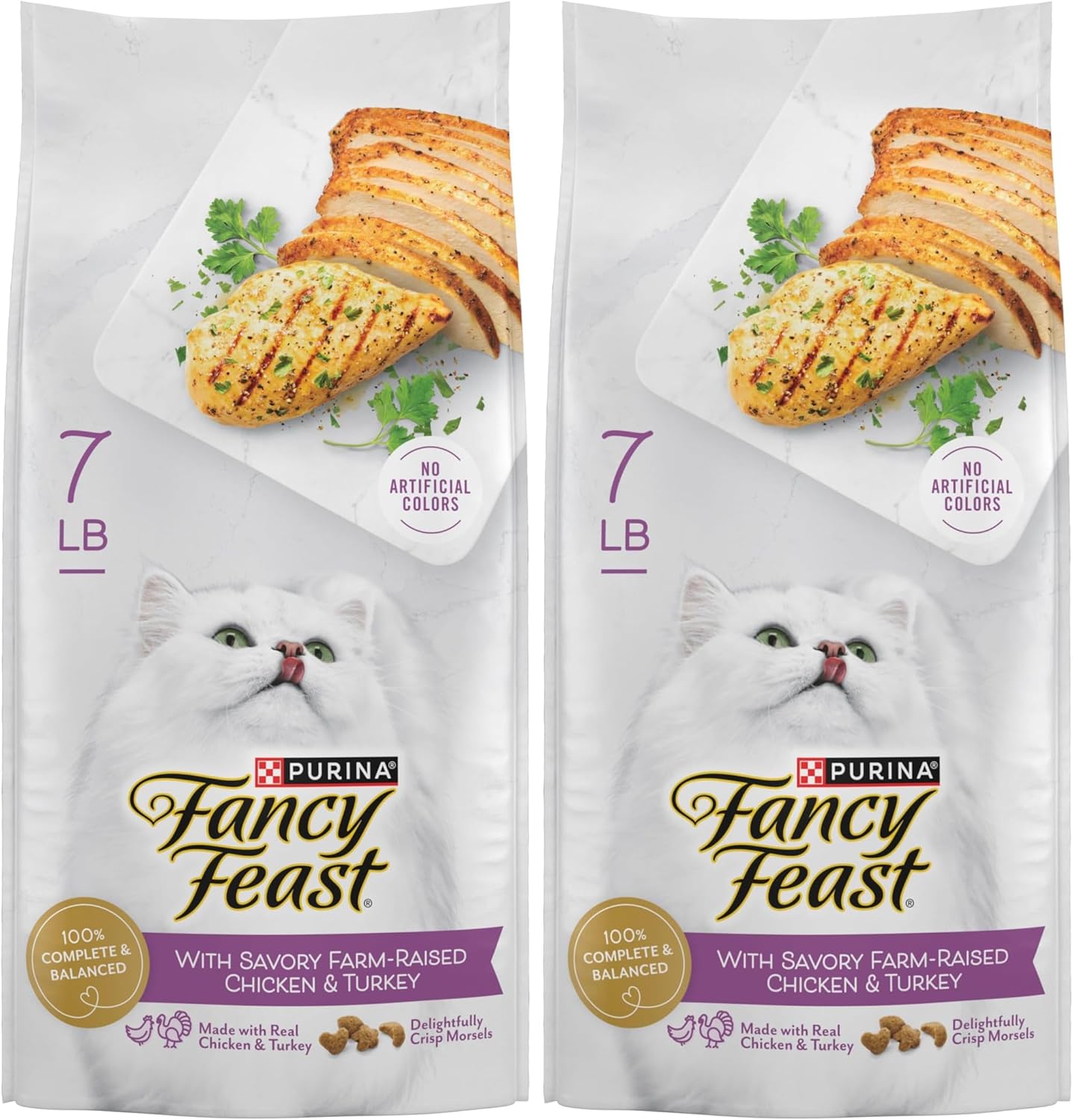PURINA Fancy Feast Dry Cat Food with Savory Chicken and Turkey - 7 lb. Bag (Pack of 2)