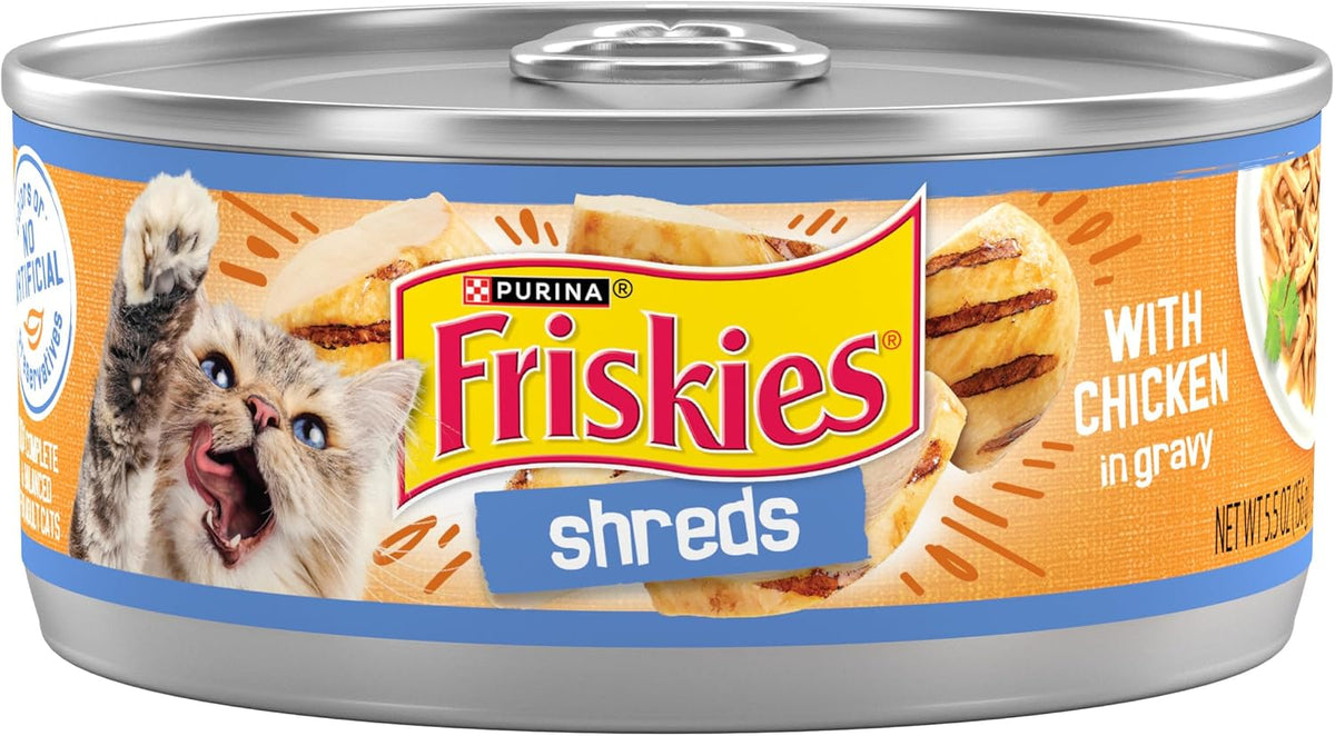 Purina Friskies Shreds With Chicken in Wet Cat Food Gravy - (Pack of 24) 5.5 oz. Cans
