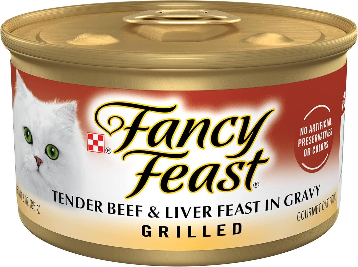 Purina Fancy Feast Grilled Wet Cat Food Beef and Liver Feast in Wet Cat Food Gravy - (Pack of 24) 3 oz. Cans