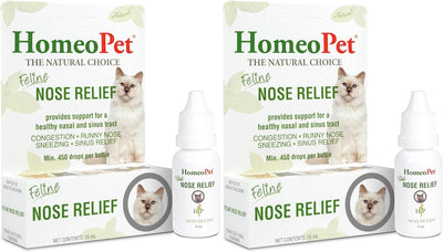 HomeoPet Feline Nose Relief, Safe and Natural Nasal and Sinus Medicine for Cats, Natural Pet Medicine, 15 Milliliters- Pack of 2