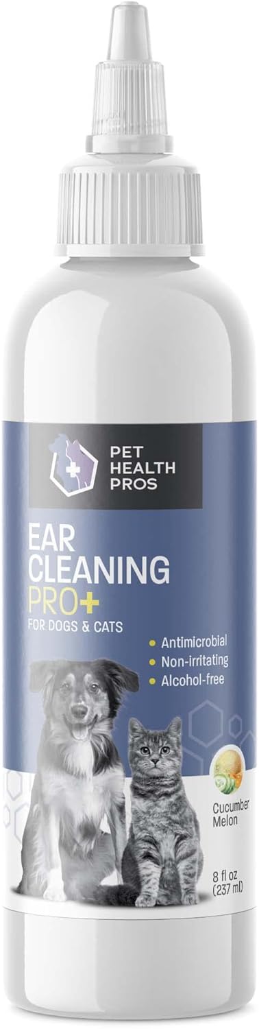 Dog Ear Cleaner Pro - Cat Ear Cleaner Dog Ear Cleaner Solution - Wash Smelly and Dirty Dog Ears - Prevent Itching and Irritation - Cucumber Melon Scent - 8 oz