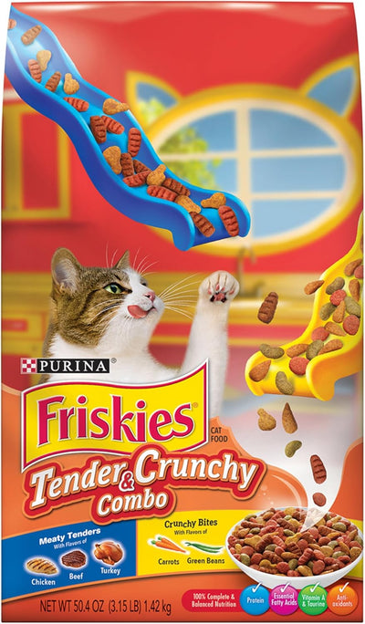 Purina Friskies Dry Cat Food, Tender & Crunchy Combo - (6) 3.15 lb. Bags