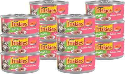 Friskies Purina Salmon Dinner Pate Wet Cat Food 5.5 Ounce (Pack of 12)