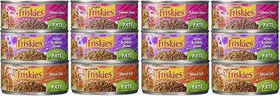 Friskies Wet Cat Food, Friskies Pate, 3-Flavor Variety Pack, 5.5-Ounce Can, Pack of 12