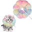 Flower Cat Cone, Uadonile Adjustable Cat Cone Collar, Soft Dog Elizabethan Collar Recovery E Collar After Surgery, Recovery E-Collar for Kittens/Puppies and Cats Recovery(Tie-dye Pink Blue, S)