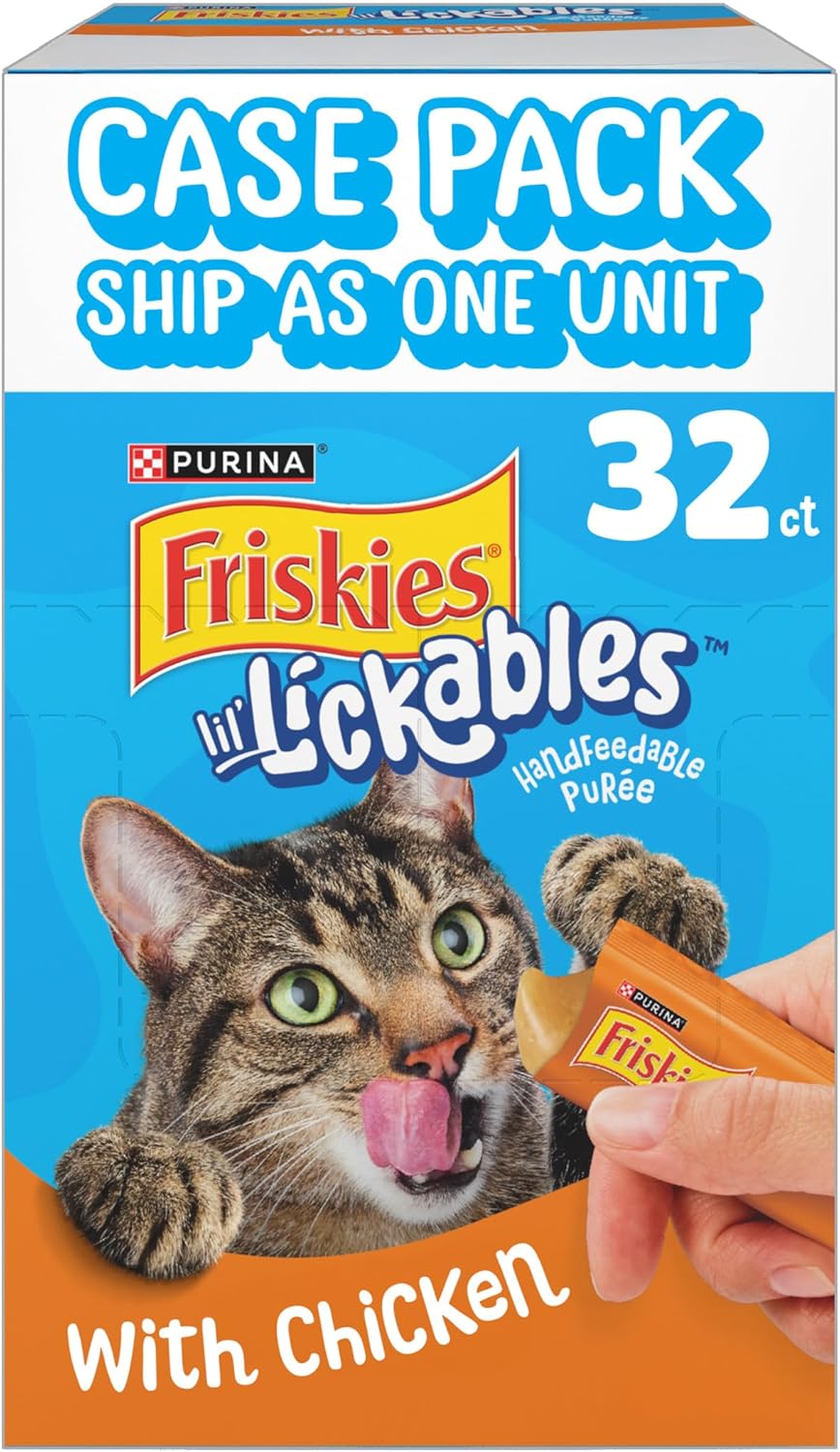 Purina Friskies Lil’ Lickables with Chicken Lickable Cat Treats - 16 oz (Pack of 32)