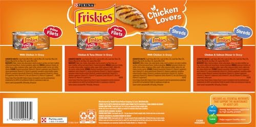Friskies Wet Cat Food, Chicken Lovers Variety Pack, (32) 5.5 Oz Cans