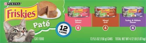 Friskies Wet Cat Food, Friskies Pate, 3-Flavor Variety Pack, 5.5-Ounce Can, Pack of 12