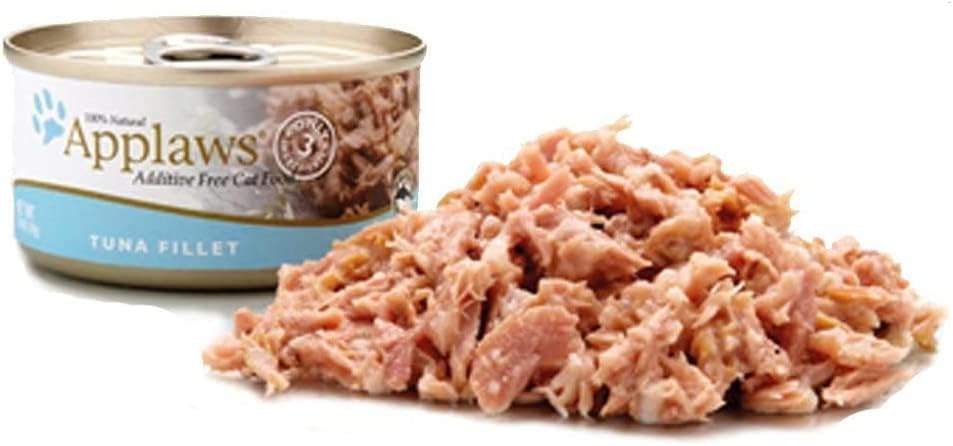 Applaws Additive Free Canned Cat Food in Broth in 3 Flavor Variety Bundle: (4) Whitefish and Salmon, (4) Tuna and (4) Tuna and Crab (12 Cans Total, 2.47 Ounces Each) Plus Shaynanigans Silicone Lid