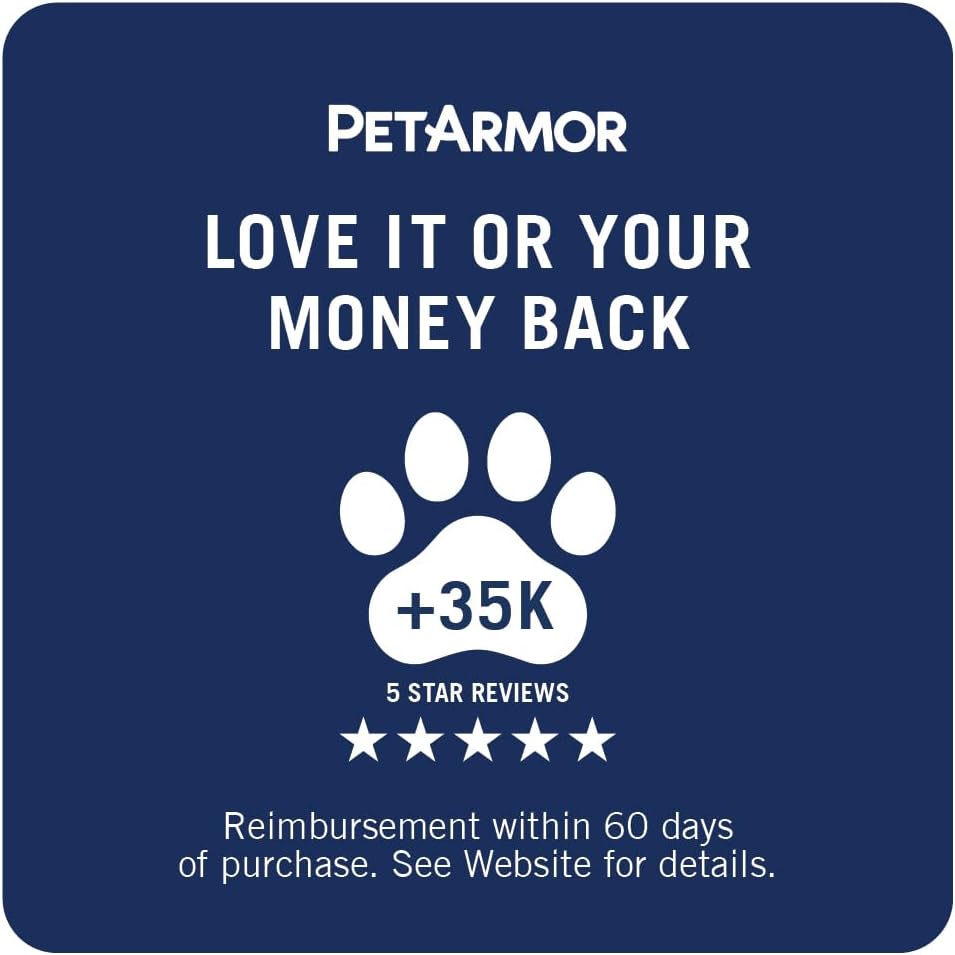 PetArmor Plus Flea and Tick Prevention for Dogs, Large Dog Flea and Tick Treatment, 6 Doses, Waterproof Topical, Fast Acting (45-88 lbs)