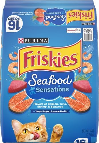 Friskies Purina Seafood Sensations Cat Food Bag, 16 lb