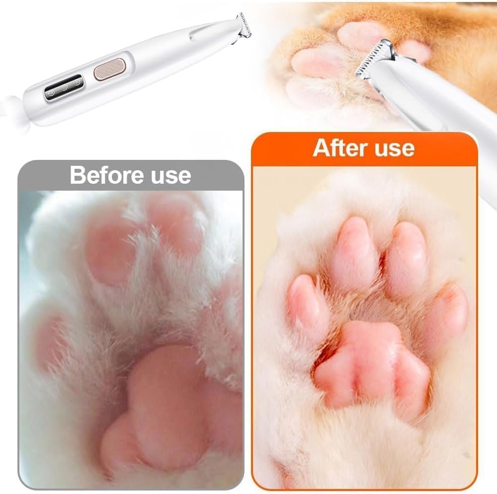 Furry Basics Pet Hair Trimmer,Dog Paw Trimmer with LED Light, Electic Paw Trimmer