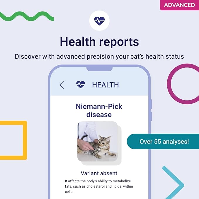 DNA Test for Cats Advanced - (+150 Reports of Breeds, Health and Traits) - Upgrades at no cost