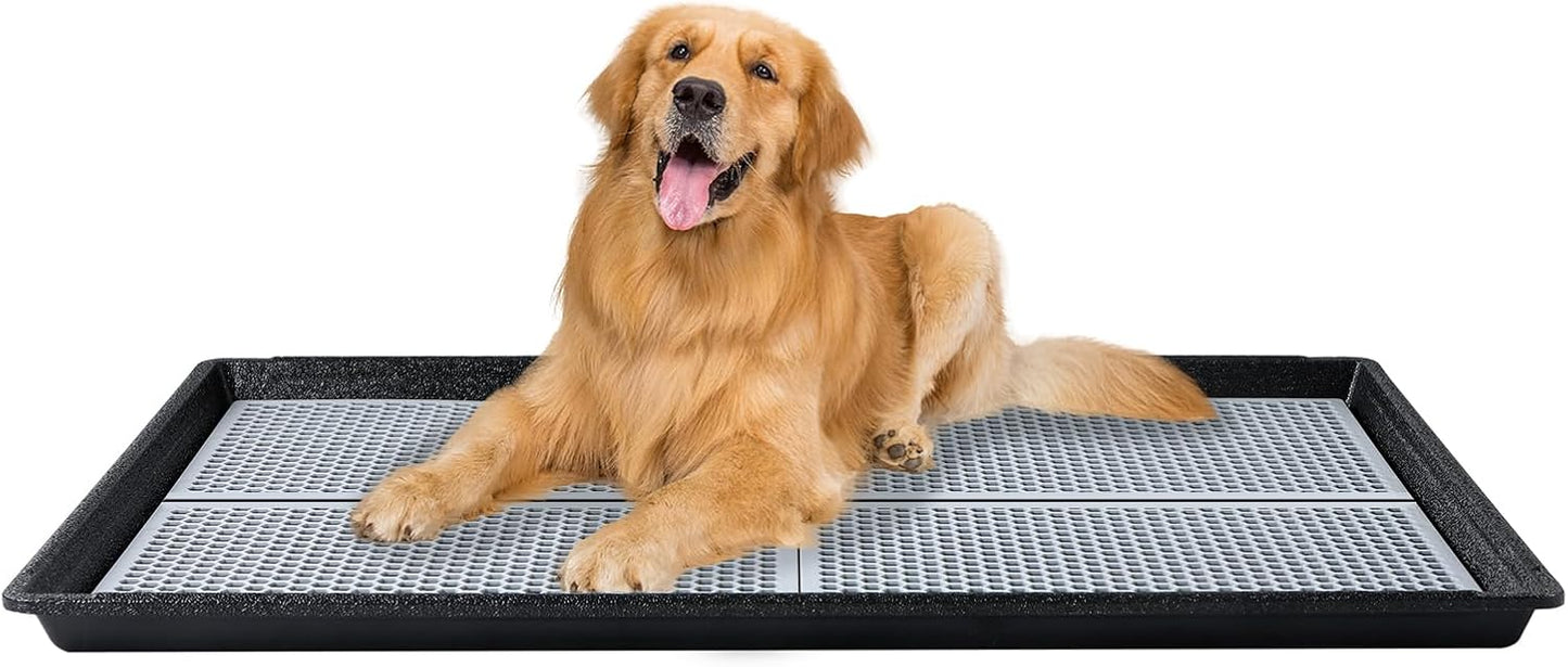 HQ4us Dog Pee Pad Holder Tray with Grate 45”×34”, Large Dog Litter Box Toilet