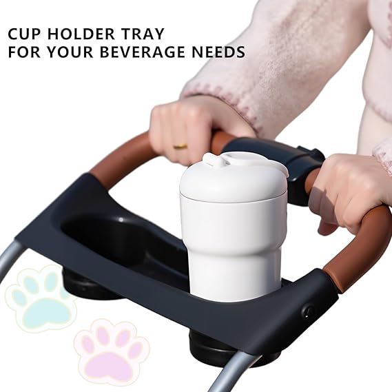 Pet Stroller for Small/Medium Dogs and Cats, Foldable 3 Wheel Jogger with One-Click Fold, Breathable Mesh, Storage Basket, Cup Holder, Weather Cover, (Pink)
