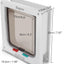 Depets Medium Cat Flap Door with 4 Way Lock (Outer Size 7.5" x 7.8"), Magnetic Pet Door Kit White, Weather-Resistant Cat Door for Cats & Doggy