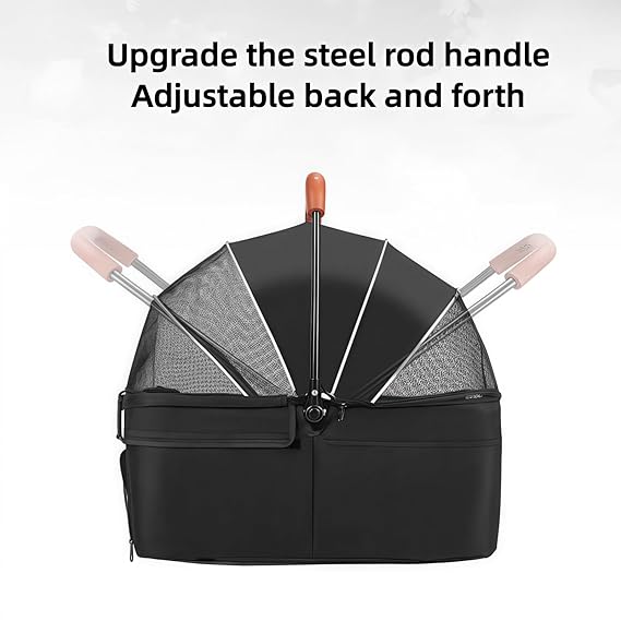 Pet Stroller for Medium Small Dogs/Cats,Folding Puppy Carrier Suitable for Traveling with Cats and Dogs (Black)