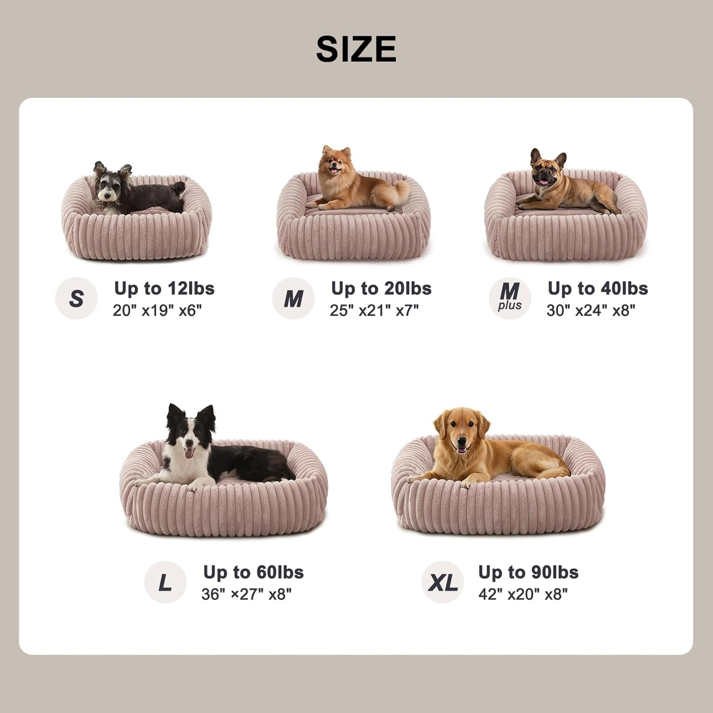 FURTIME Dog Bed for Small Dogs, Washable Orthopedic Dog Bed with Removable Cover
