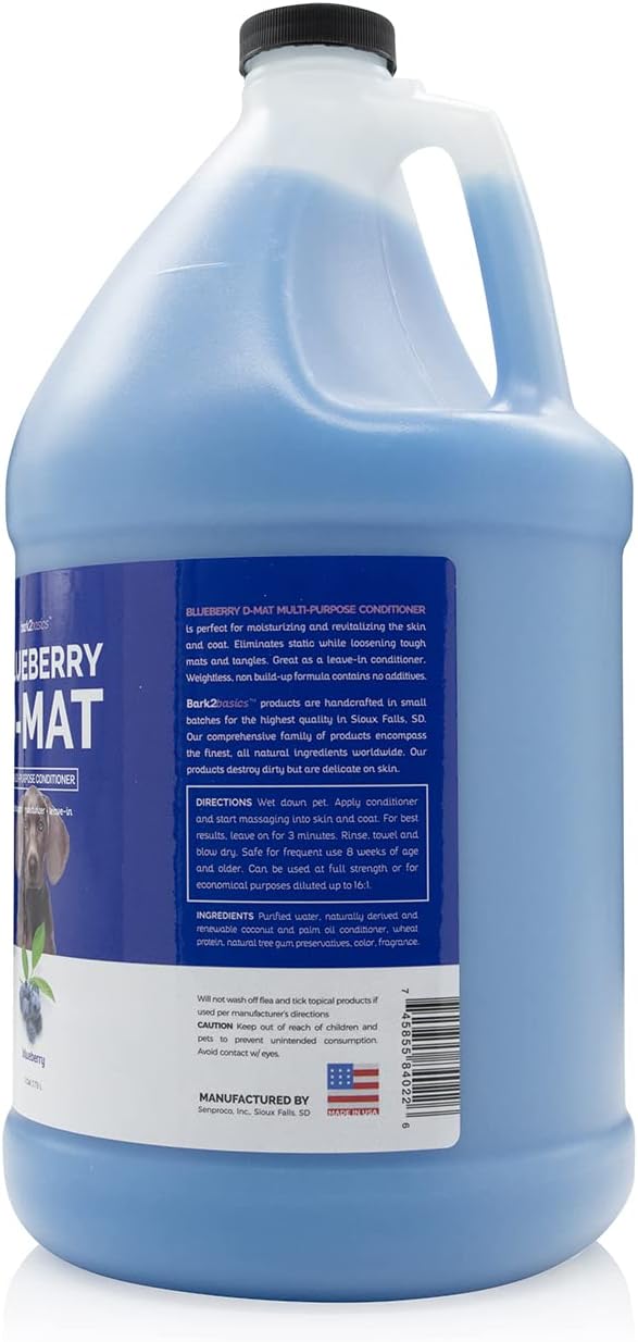Bark2Basics Blueberry D-Mat Dog Conditioner, 1 Gallon | All Natural Ingredients