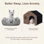 Modern Wooden Cat House Indoor – E0 Grade Enclosed Cat Cave Bed with Washable Cushion, Eco-Friendly Non-Toxic Pet Furniture for Kittens & Medium Cats