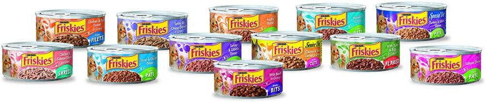 Friskies Wet Cat Food, Meaty Bites, 3-Flavor Variety Pack, 5.5-Ounce Can, Pack Of 12