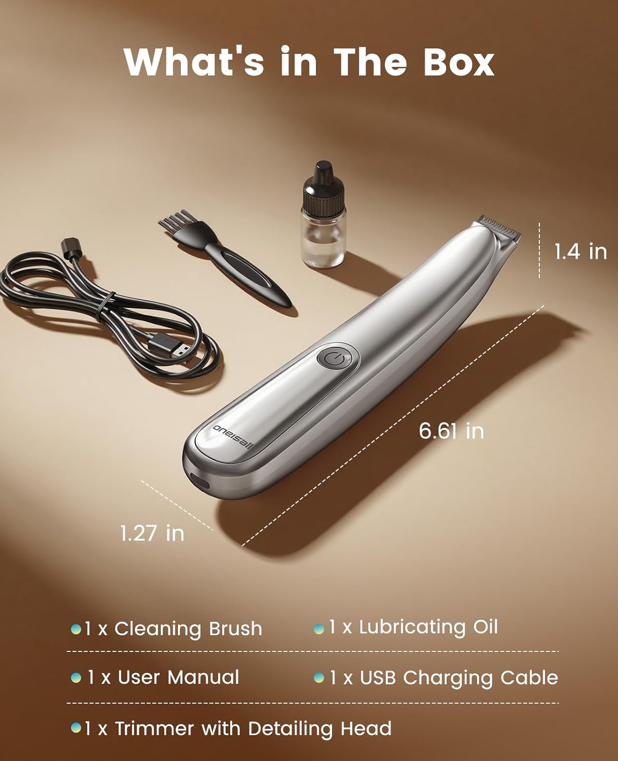 oneisall Dog Paw Trimmer, 2-Speed Up to 6500 RPM, 35dB Low-Noise Safe Pet Paw Trimmers with Curved Blade and LED Light, Cordless Pet Grooming Paw Clipper for Dogs, Cats, Paws, Ears, Face, Rump