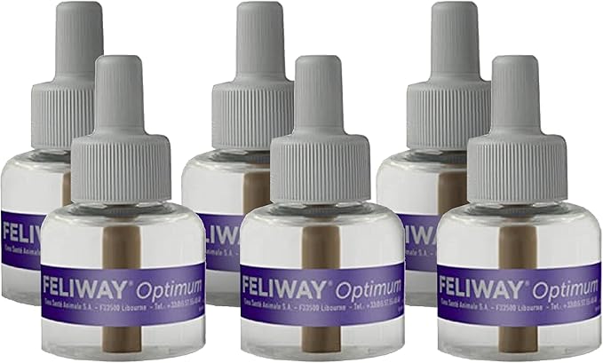 FELIWAY Optimum 6 x 30 Day Cat Calming Refills for Pheromone Diffuser, 6 x 48ml Value Pack