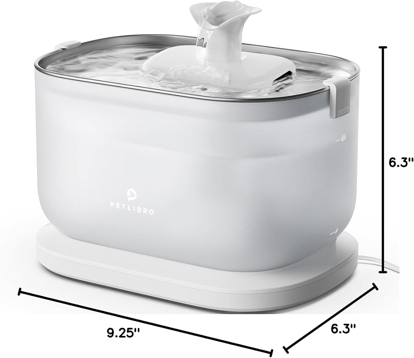 PETLIBRO Cat Water Fountain with Wireless Pump, 2.5L/84oz Pet Water Fountain for Cats Indoor Stainless Steel, Cat Water Dispenser with Two Flow Modes, Pat Fountain for Drinking Easy Clean, BPA-Free