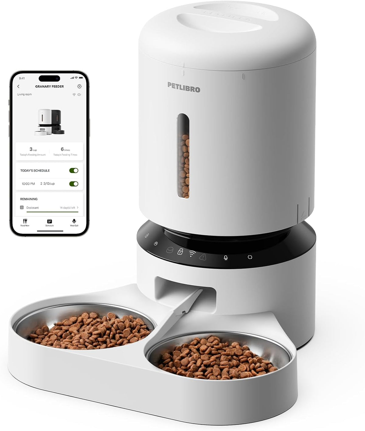 PETLIBRO 5L Automatic Cat Feeder for 2 Cats, 5G&2.4G Wi-Fi Programmable