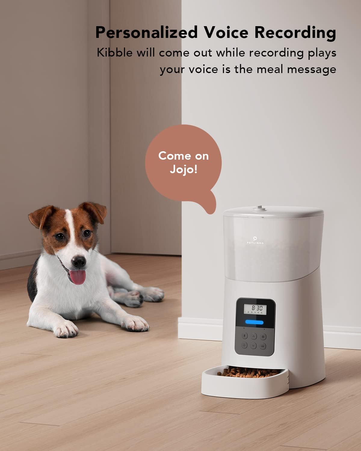 PETLIBRO Automatic Cat Feeder, 6L Auto Pet Cat Dry Food Dispenser with Clog-Free Design, Low Food LED Indication, 0-50 Portion Control for 1-6 Meals Daily, 10s Voice Recorder for Small & Medium Pets