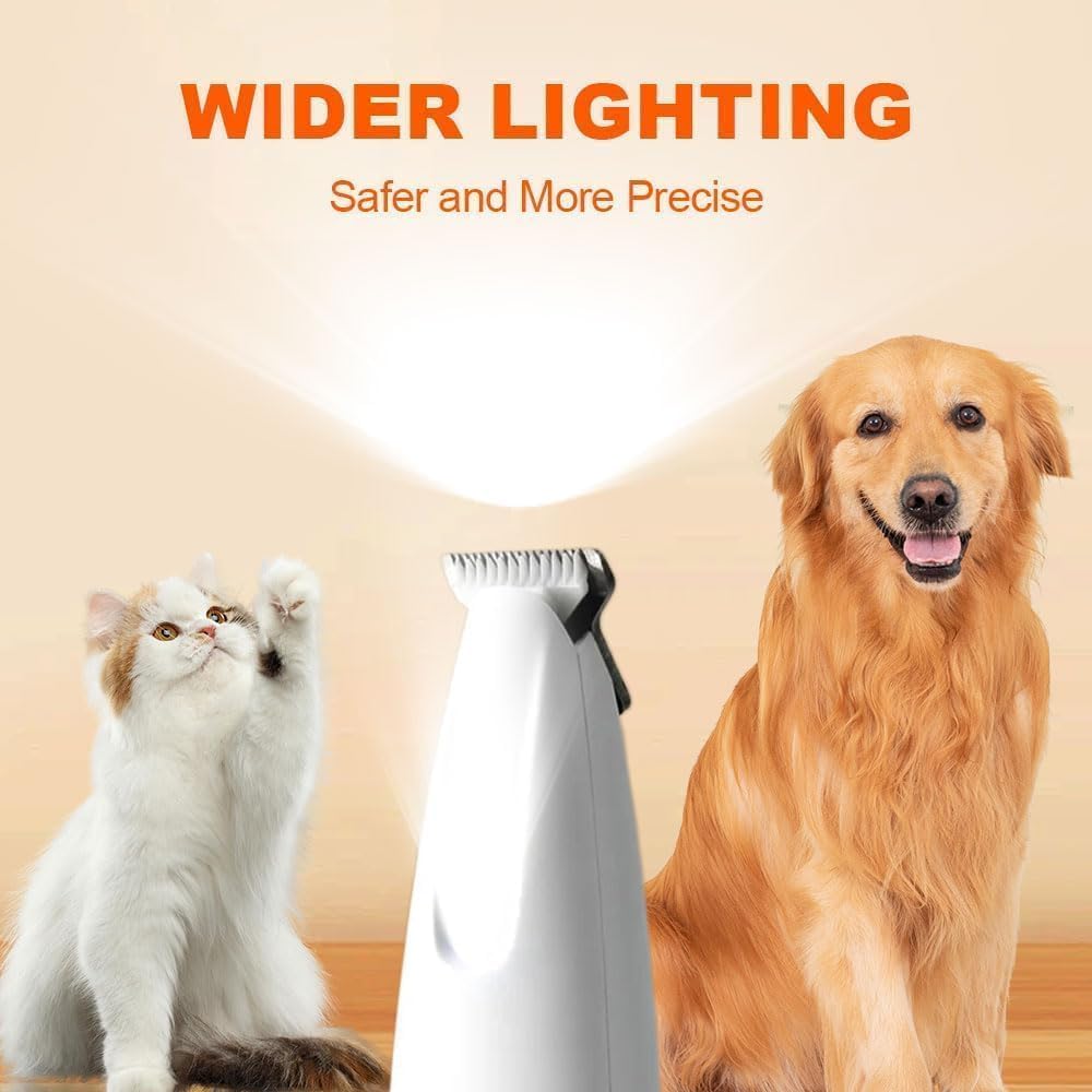 Furry Basics Pet Hair Trimmer,Dog Paw Trimmer with LED Light, Electic Paw Trimmer