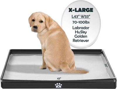 MEEXPAWS Dog Pee Pad Holder Tray Foldable, Puppy Pad Holder Liner Base High Side, Dog Litter Box Indoor for Large Dog 44’’x33’’