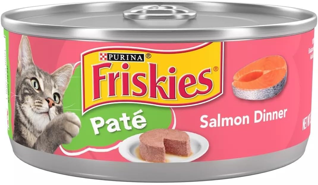 Friskies Purina Salmon Dinner Pate Wet Cat Food 5.5 Ounce (Pack of 12)