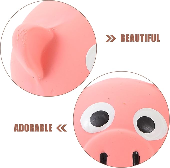 POPETPOP Squeaky Pig Dog Toys : Latex Dog Squeaky Toys for Chewing and Training Activities, 2.48X2.36X2.36in (Pink)